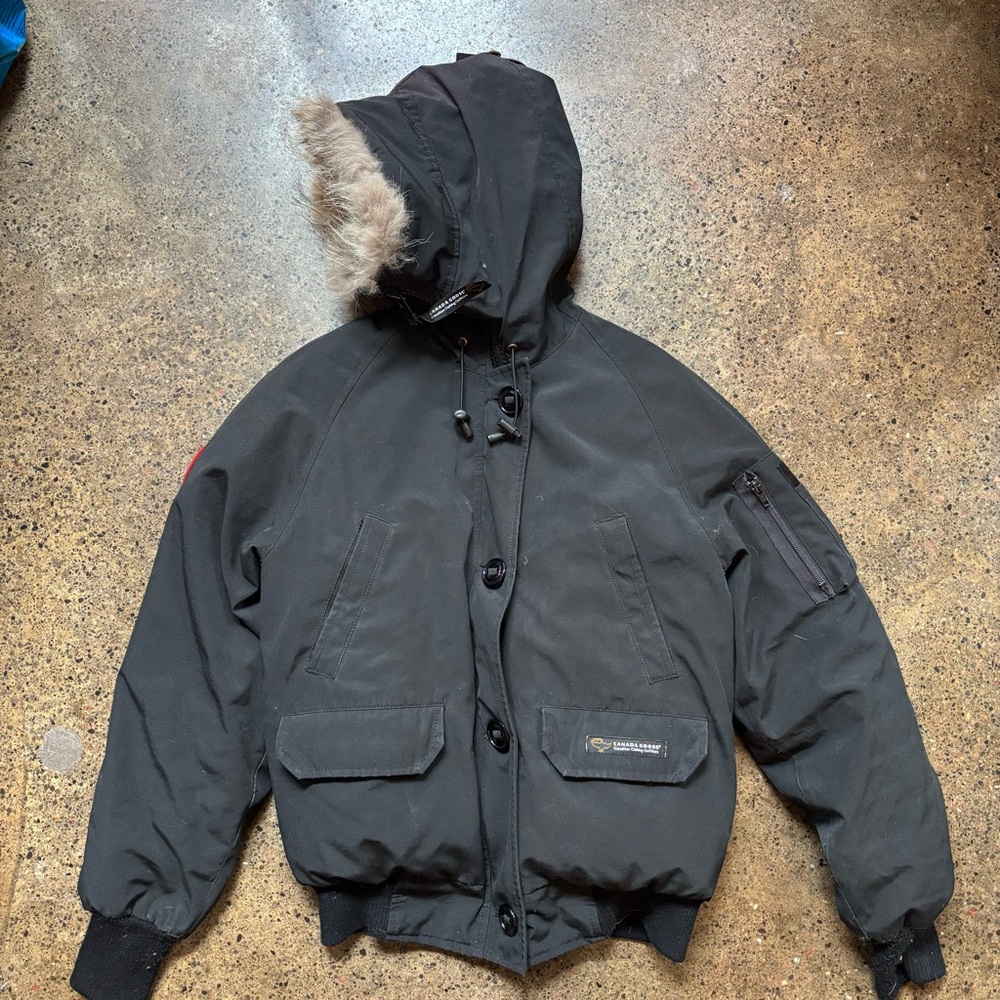 Canada Goose Black Chilliwack Bomber Jacket - well used